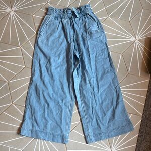 LOFT Light Blue Paperbag Waist Wide-Leg Pants SZ XXS PETITE NWT